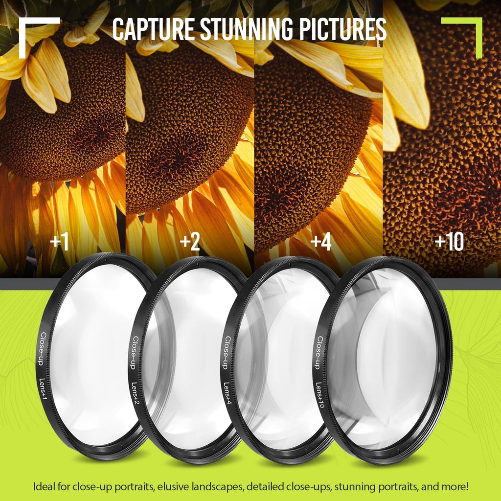 Ultra Deluxe Lens Kit for Canon Rebel T3, T5, T5i, T6, T6i, T7, T7i, EOS 80D, EOS 77D Cameras with Canon EF-S 18-55mm is II Lens - Includes: 7pc 58mm Filter Set + 58mm Wide Angle and Telephoto Lens