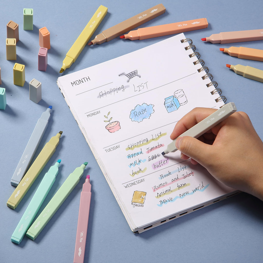 Mr. Pen- Aesthetic Bible Highlighters No Bleed Through Assorted Color