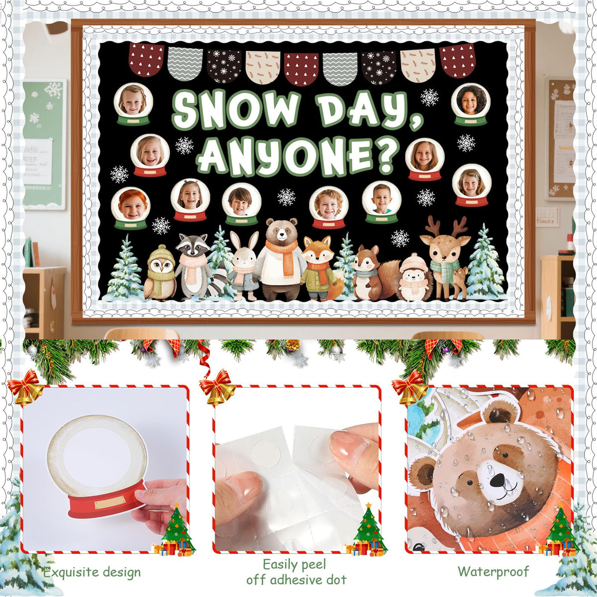 Funrous 71 Pcs Winter Bulletin Board Set Holidays Around The World