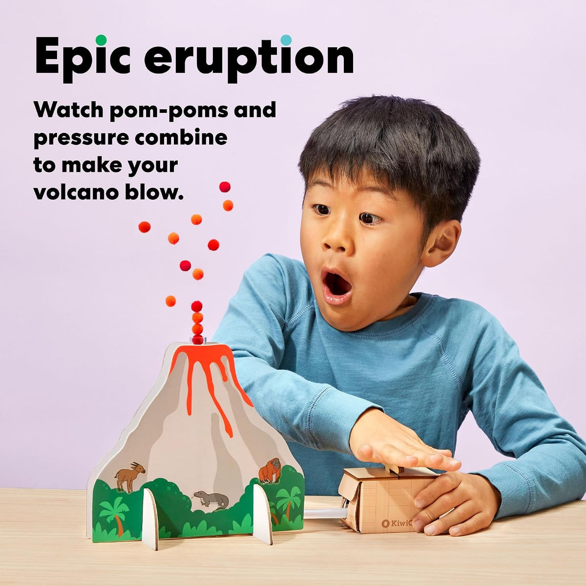 KiwiCo Volcano Kit for Kids Ages 5-8 - STEM Toy Gift with Real Geodes