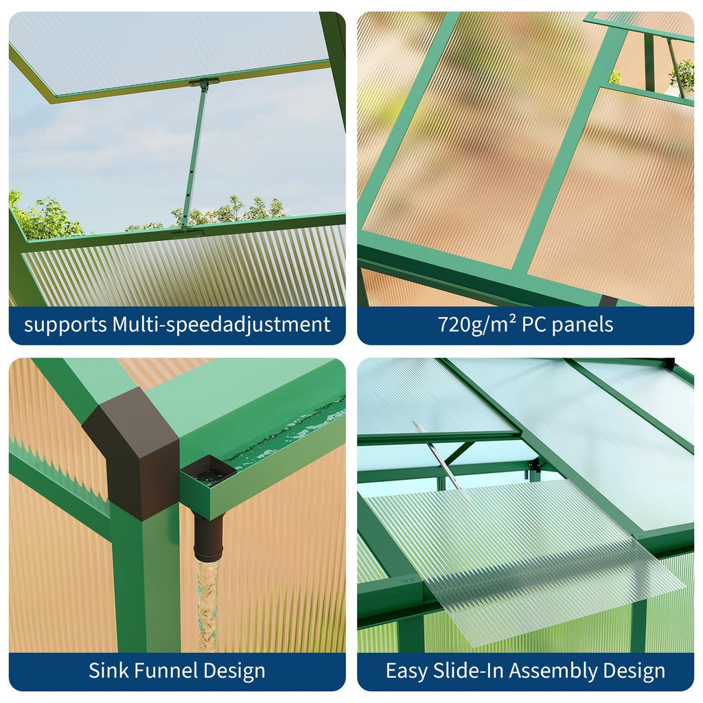 IDEALHOUSE Aluminum Polycarbonate Greenhouse (6×8 and 6×10 ft)