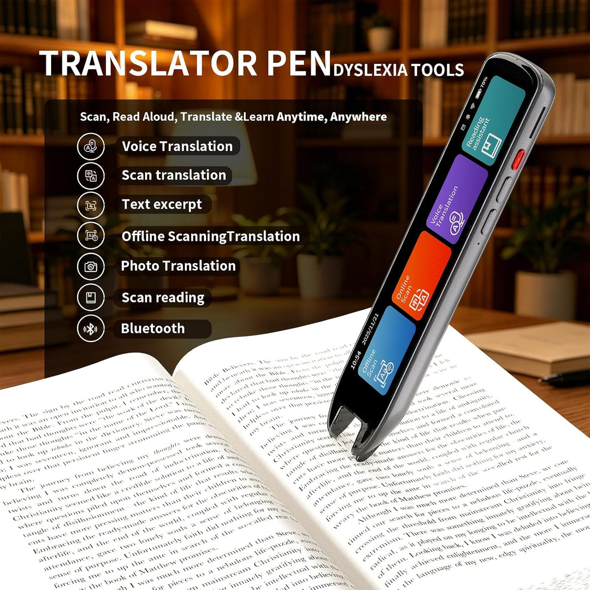 Translator Pen & Reading Pen, Assistive Tool for Dyslexia & Adult Learners