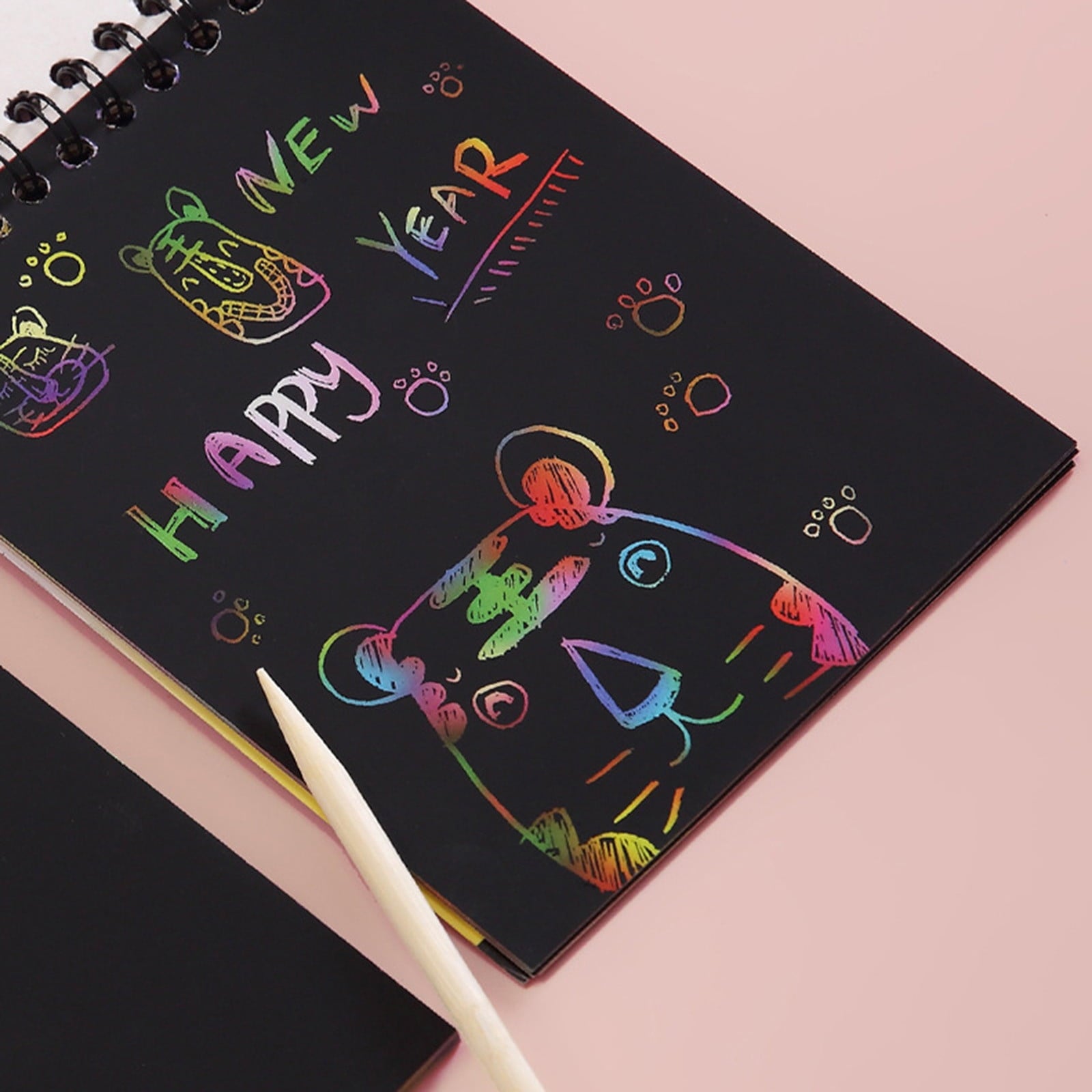 Green Reusable Scratch Art Paper Set For Children With Sketch Tool Cre