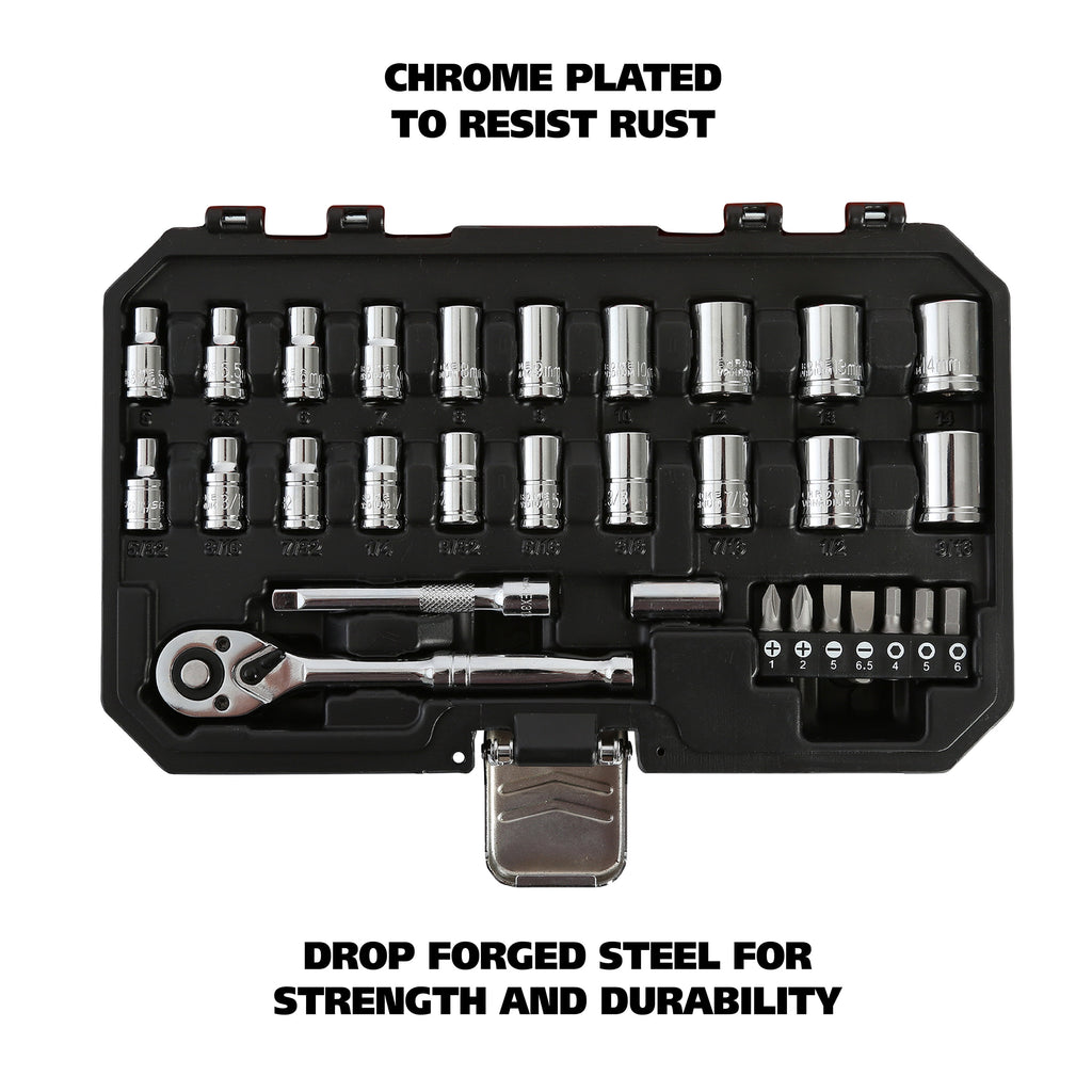 GreatNeck Mechanic's Tool Set, 30 Pieces, for Routine Auto Mainenance