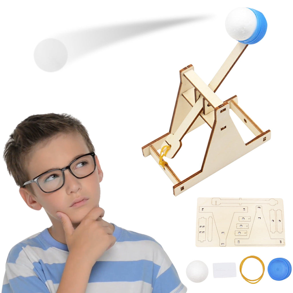 Wooden Trebuchet Construction Kit Educational DIY Mechanical Building