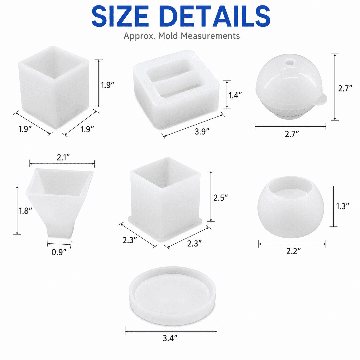 Kabuer Silicone Epoxy Resin Molds and DIY Casting Tool Kit, 21-Piece