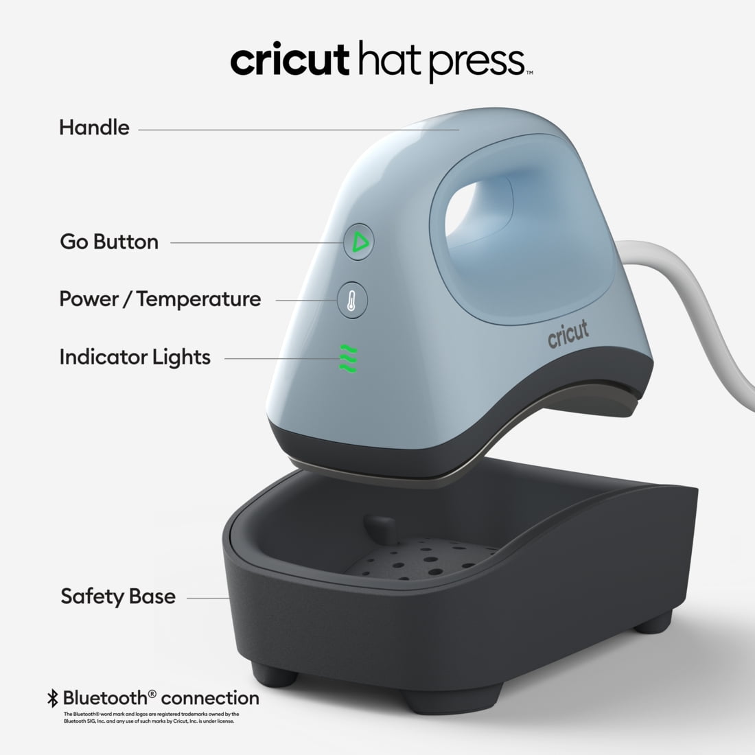 Cricut Hat Press - Heat Press Machine for Hats, Blue