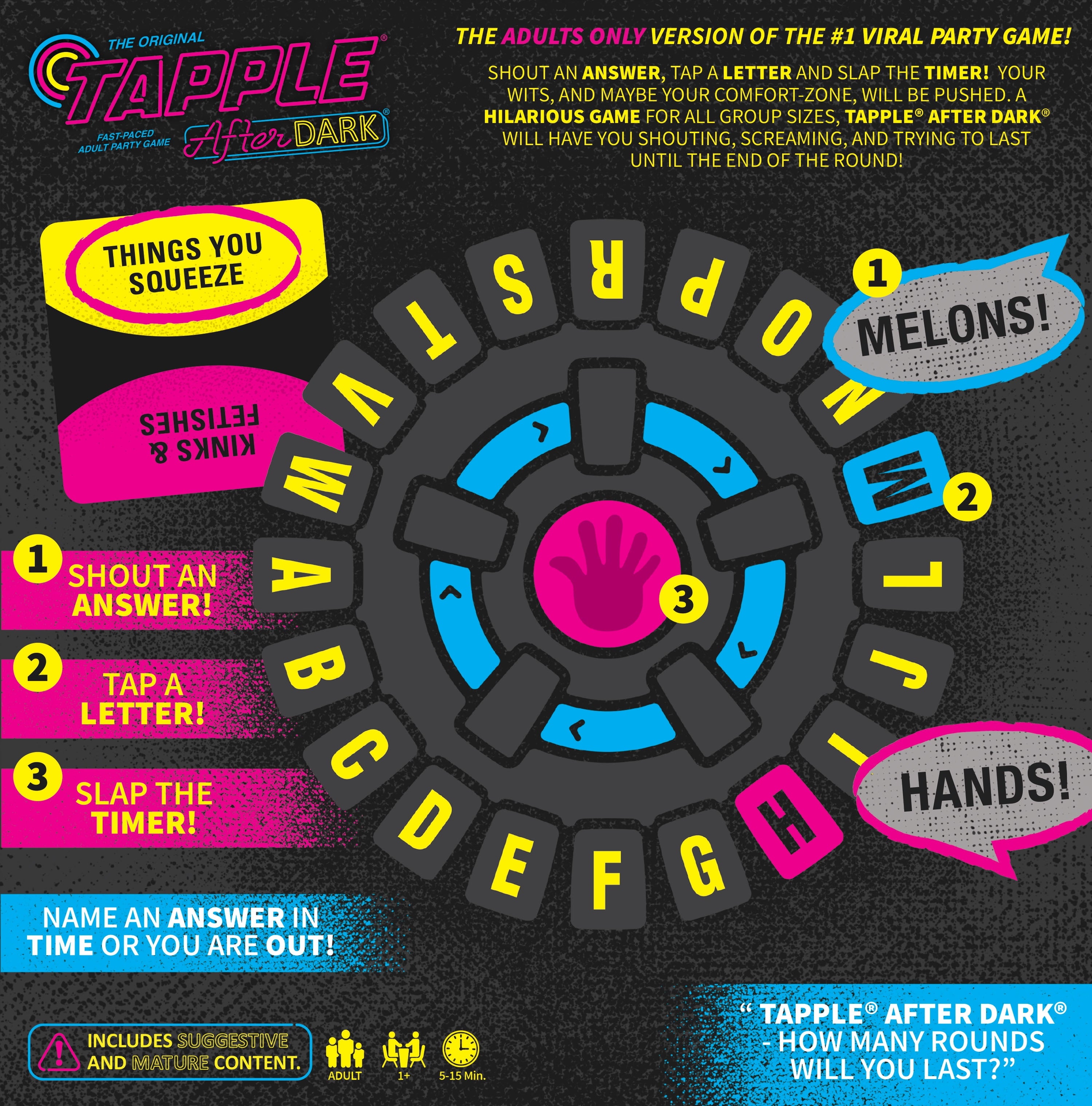 Tapple: After Dark Word Game, Fast-Paced Board Game for Ages 17+, Pick