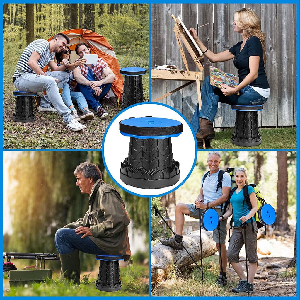 Portable Retractable Folding Stool, BTideas Adjustable Camping Stool f