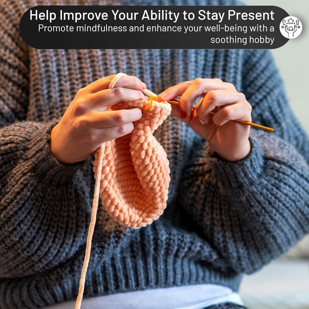 MOMOTOYS 74-Piece Crochet Kit for Beginners and Kids with Instruction