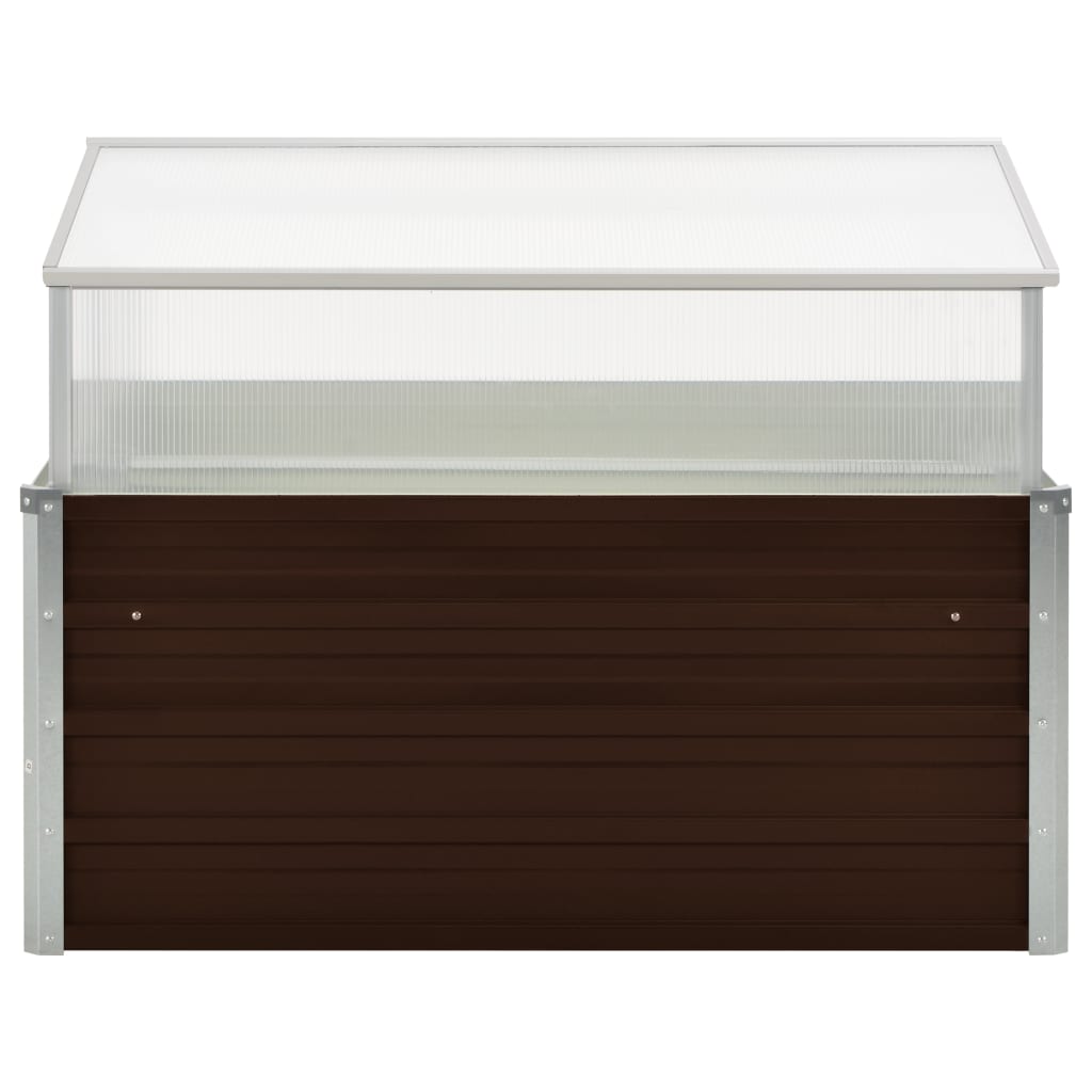NNEVL Greenhouse Brown 100x100x85 cm Galvanised Steel