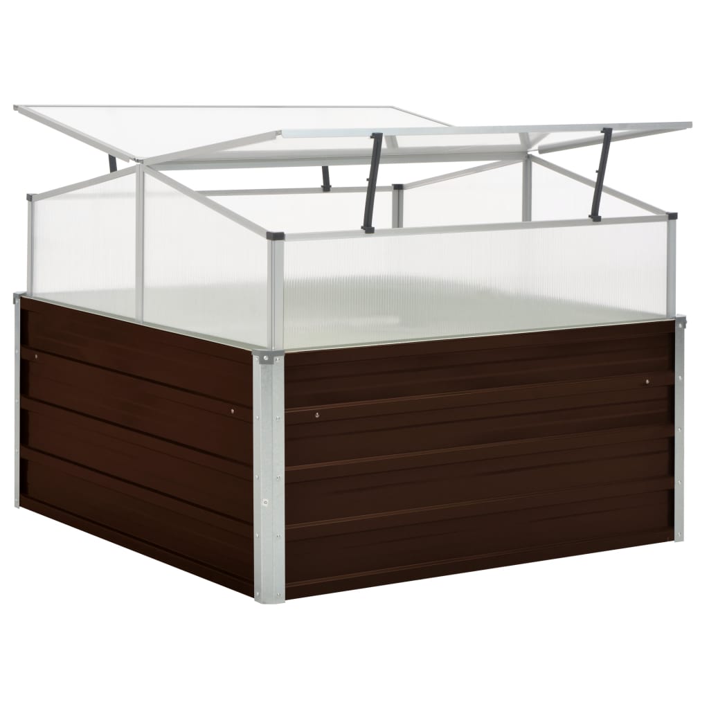 NNEVL Greenhouse Brown 100x100x85 cm Galvanised Steel