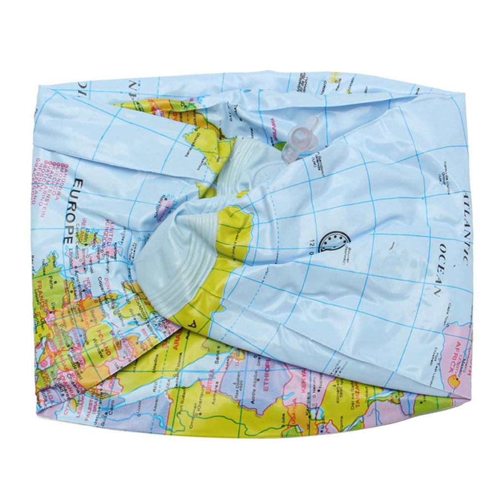World Map Inflatable Beach Ball, Summer Pool Party Water Toy Ball Deco