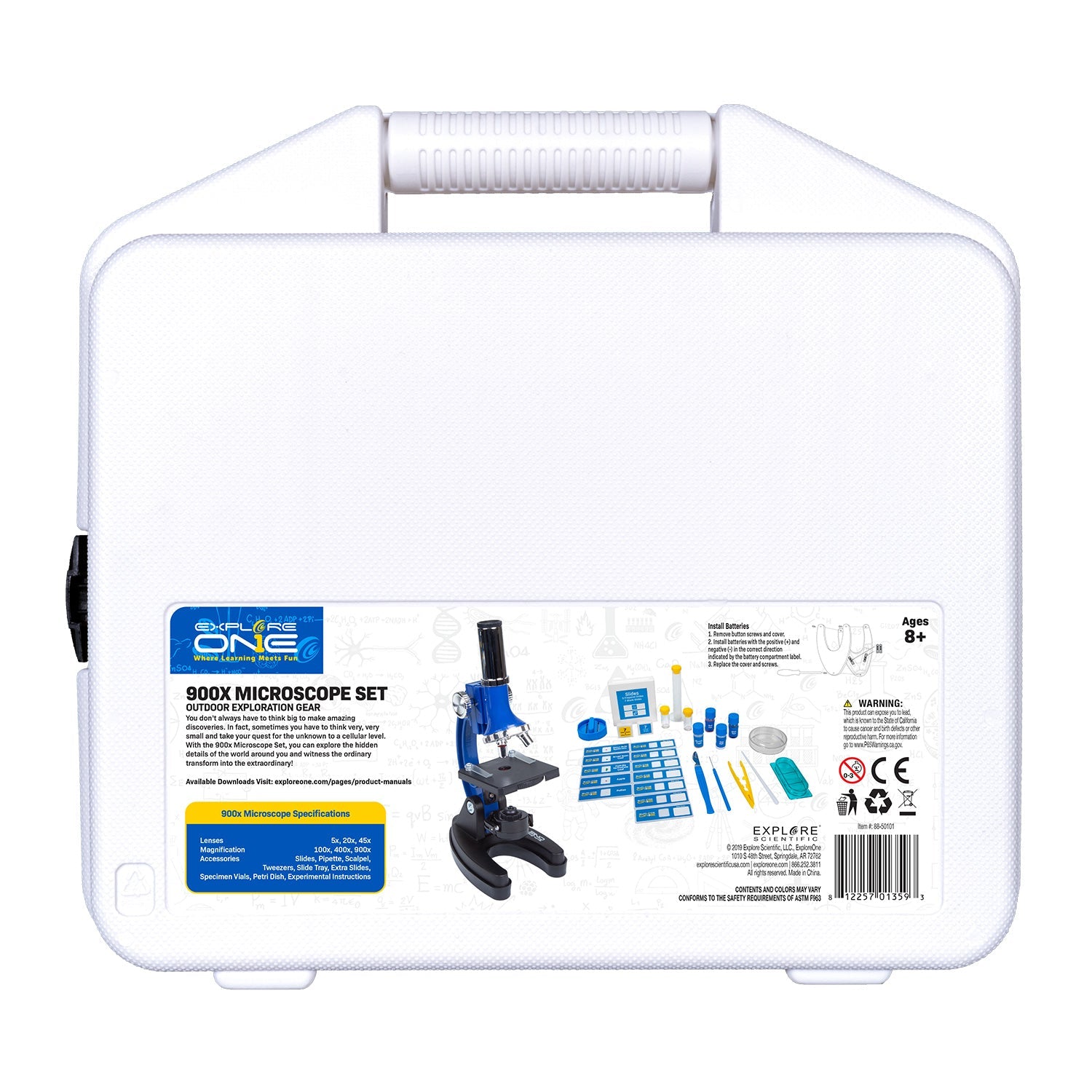 45 Piece 900X Microscope Set with Case
