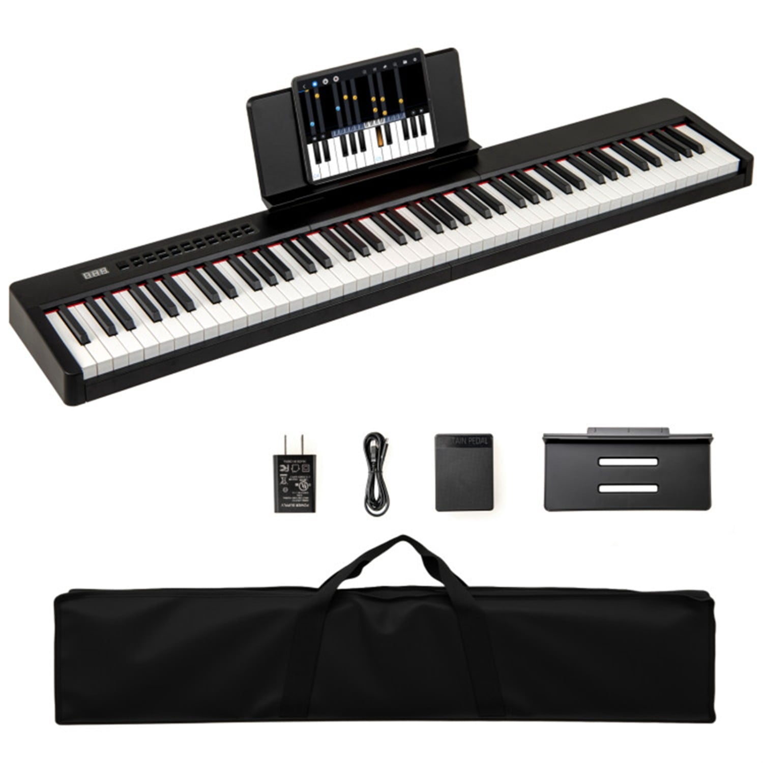 88-Key Velocity-Sensitive Digital Piano, 124.46×24.13×6.35 cm French
