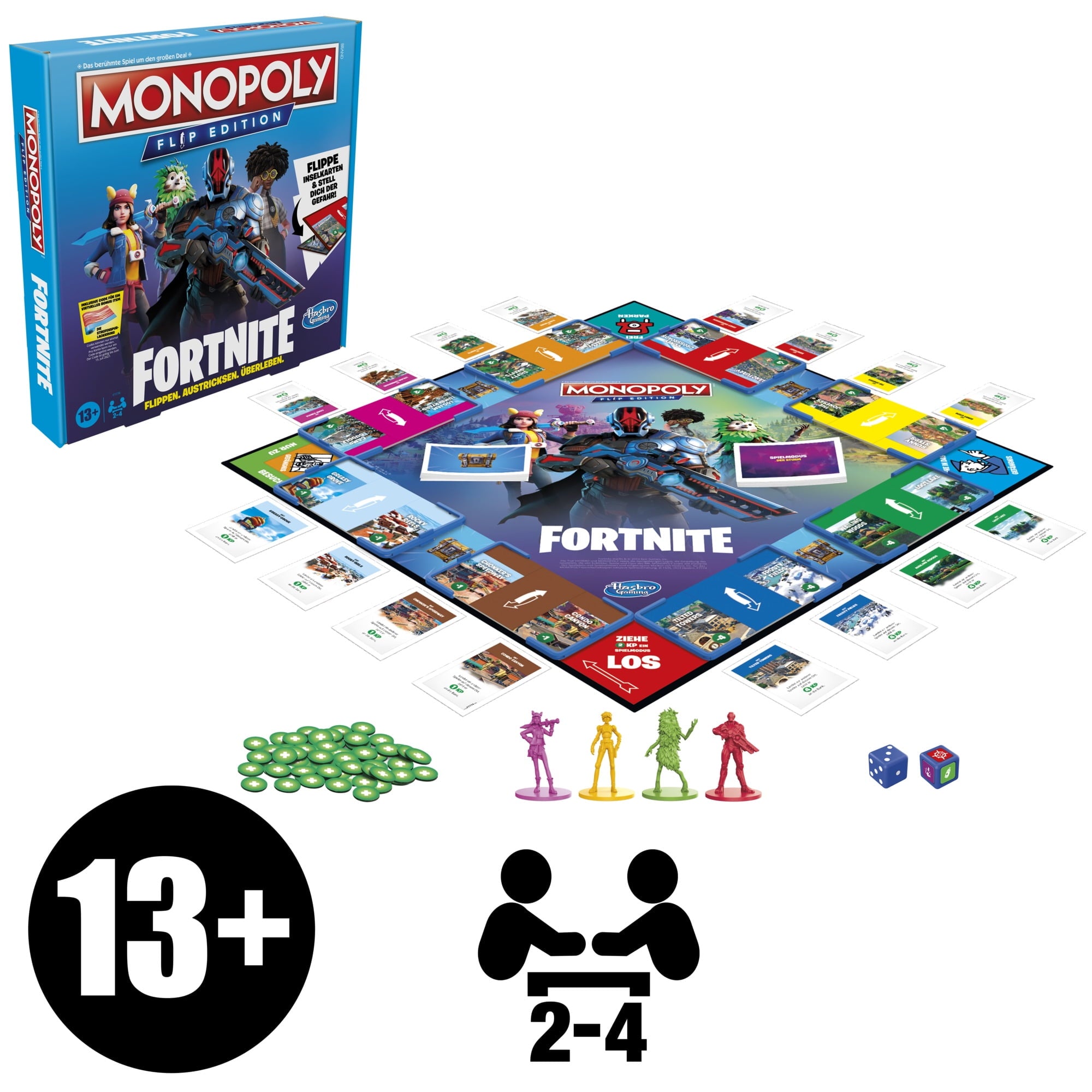 Monopoly Flip Edition: Fortnite Board Game, Monopoly Game Inspired by