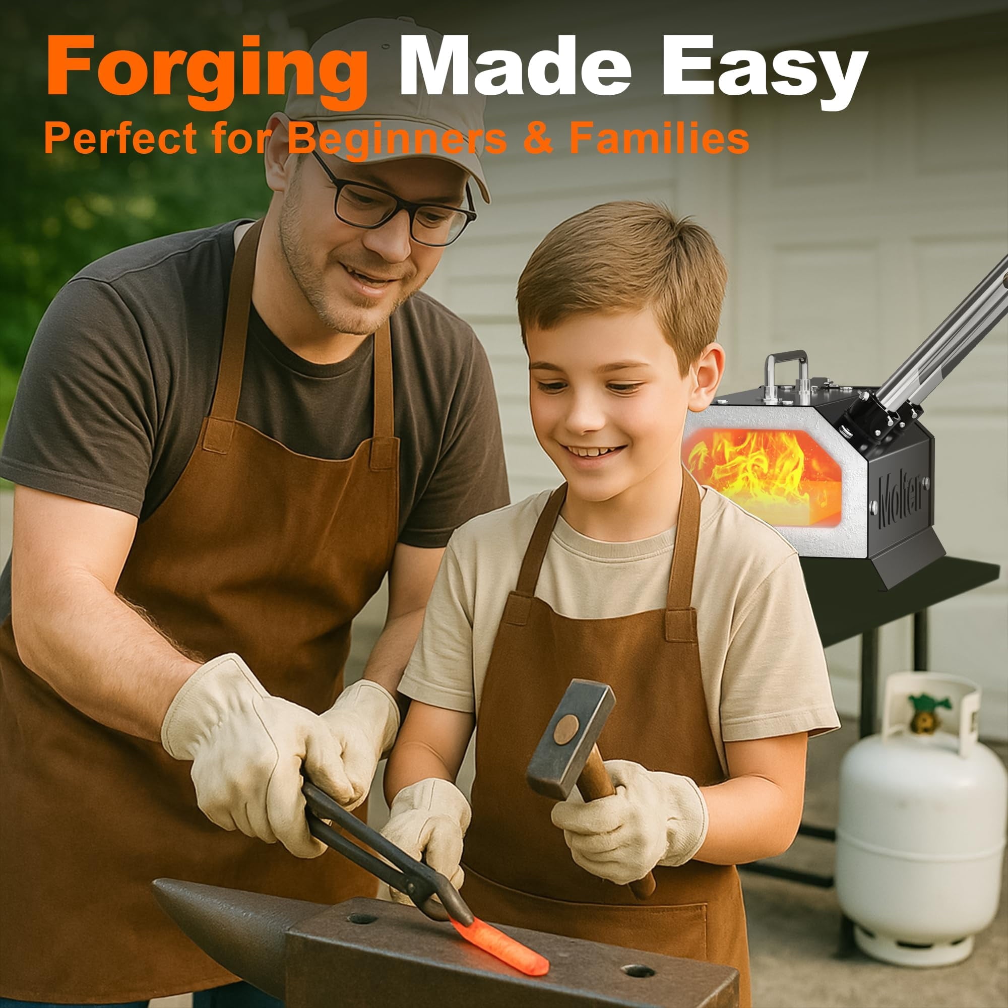 MMasters Double Burner Propane Forge for Knife Making, Blacksmithing,