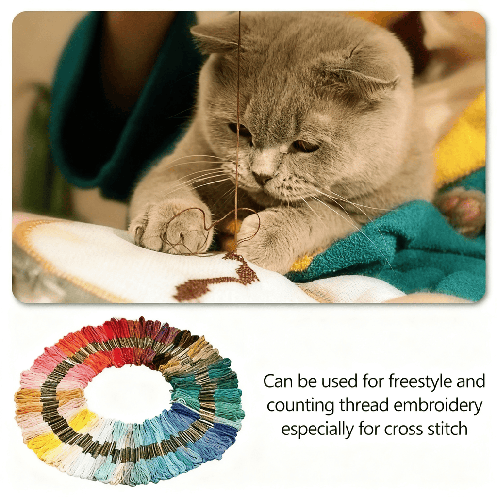 Tcwhniev 200 Pack Embroidery Floss Rainbow Colors, 8.75 Yards Cotton C