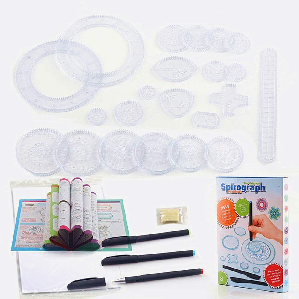 EIMELI 27 Pcs Spirograph Deluxe Design Set Creative Drawing Spirograph