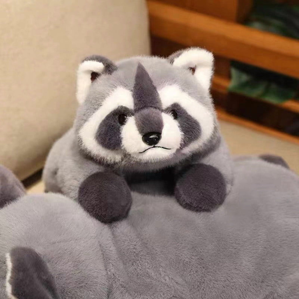 Weighted Raccoon Plush Pillow, Oversized Stuffed Animal Cuddle Buddy,