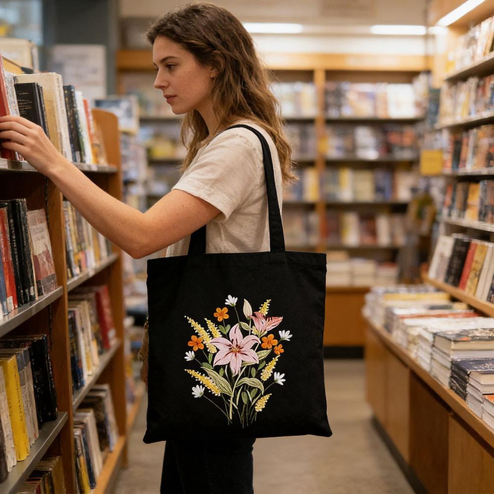 Embroidery Starter Kit for Beginners, DIY Canvas Tote Bag Embroidery K