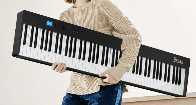 88-Key Foldable Digital Piano Keyboard with Portable Carrying Bag –