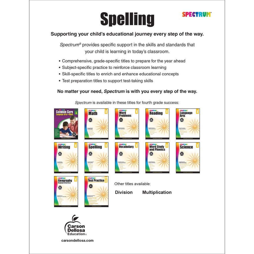 Spectrum Spectrum Spelling, Grade 4: Volume 31, (Paperback)