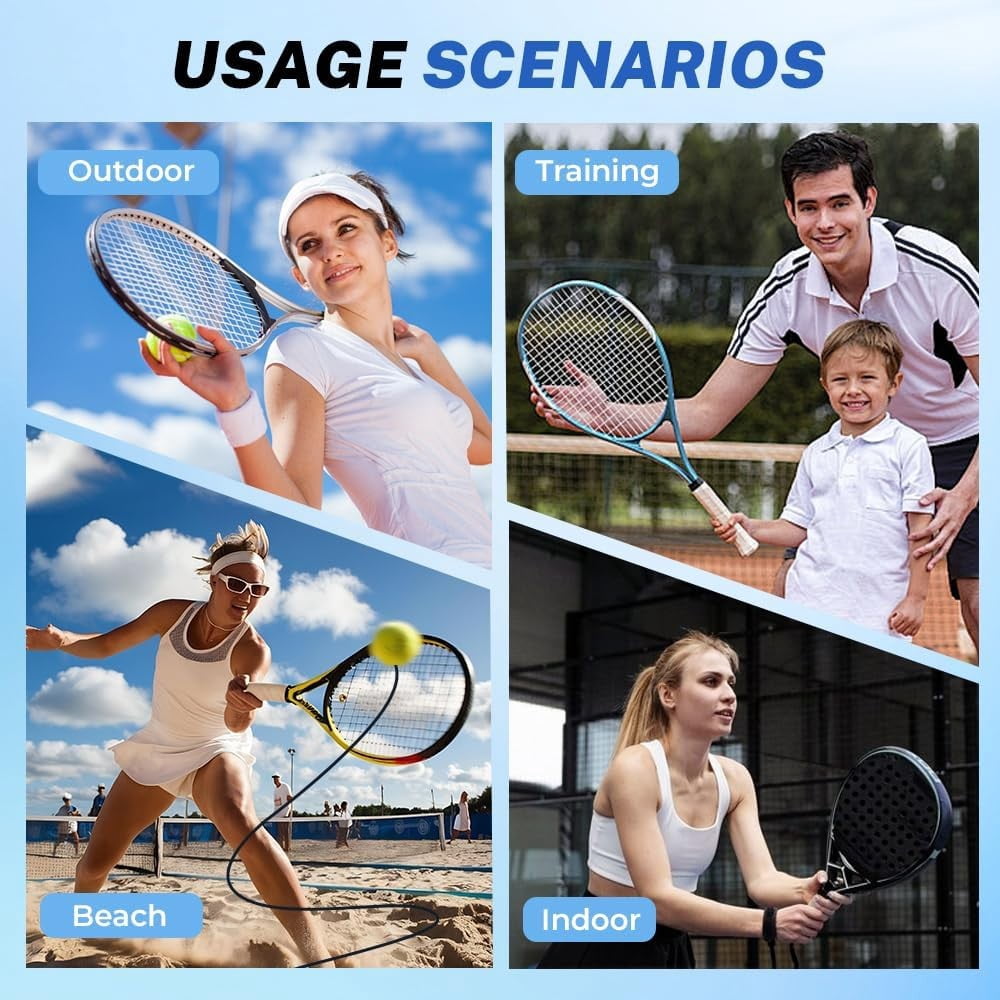 Tennis Swing Trainer with Base and Tether Ball for Solo Practice Backy