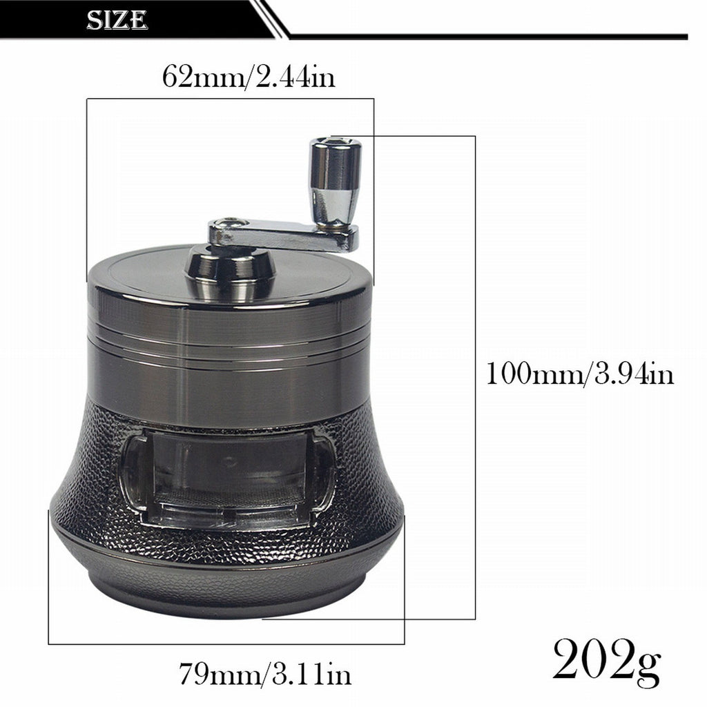 SUSHANG 4 Inch Hand Crank Grinder - Clear Top Coffee Bean & Spice Mill