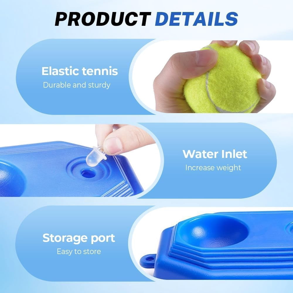 Tennis Swing Trainer with Base and Tether Ball for Solo Practice Backy