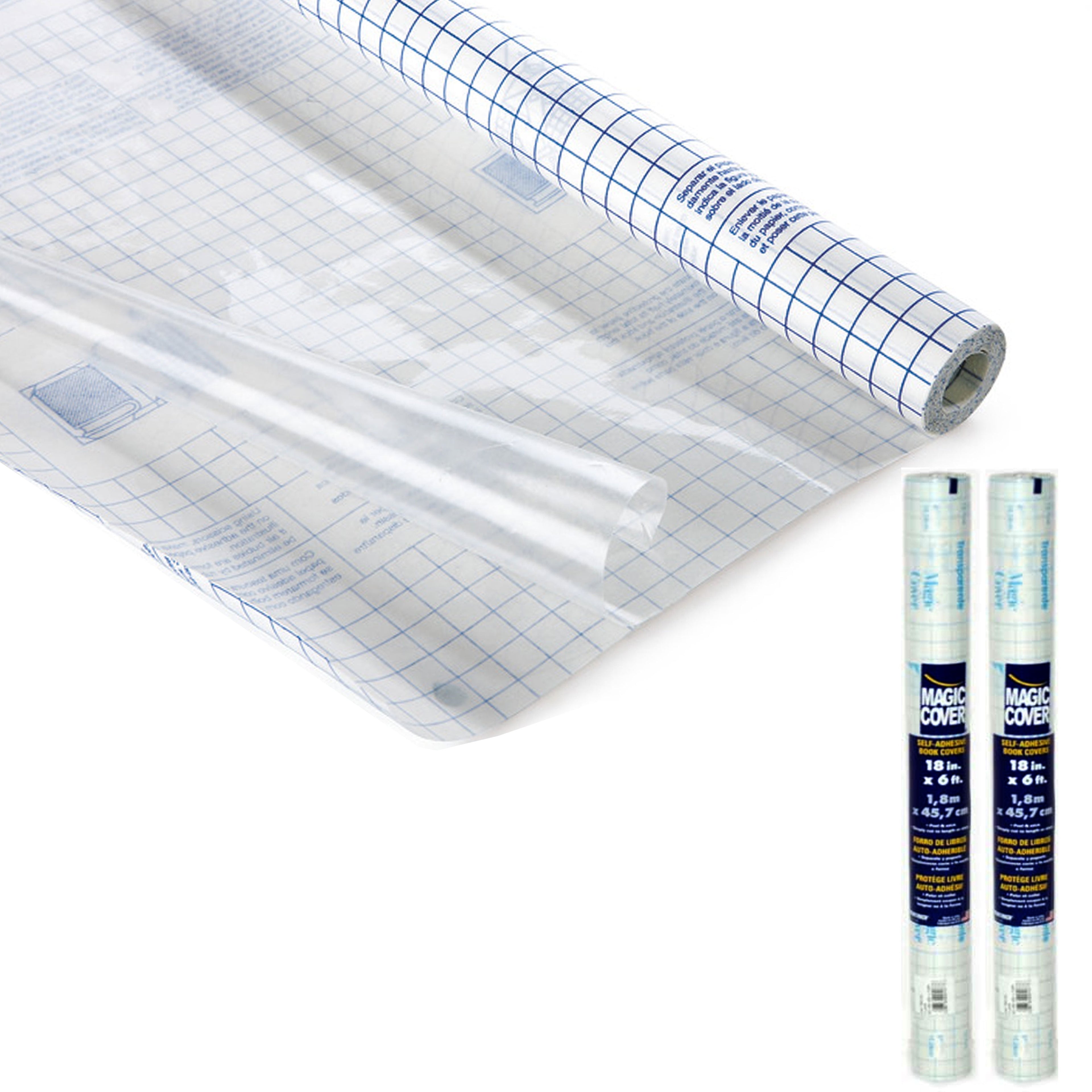 2 Rolls Transparent Covering Self Adhesive Clear Peel Stick Film Cover