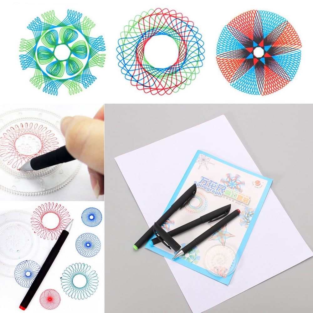 EIMELI 27 Pcs Spirograph Deluxe Design Set Creative Drawing Spirograph