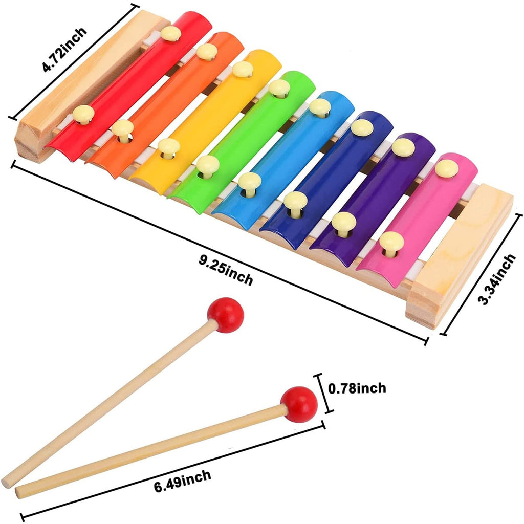Fixdono Wooden Xylophone Children's Musical Instruments Toy, Wooden 8