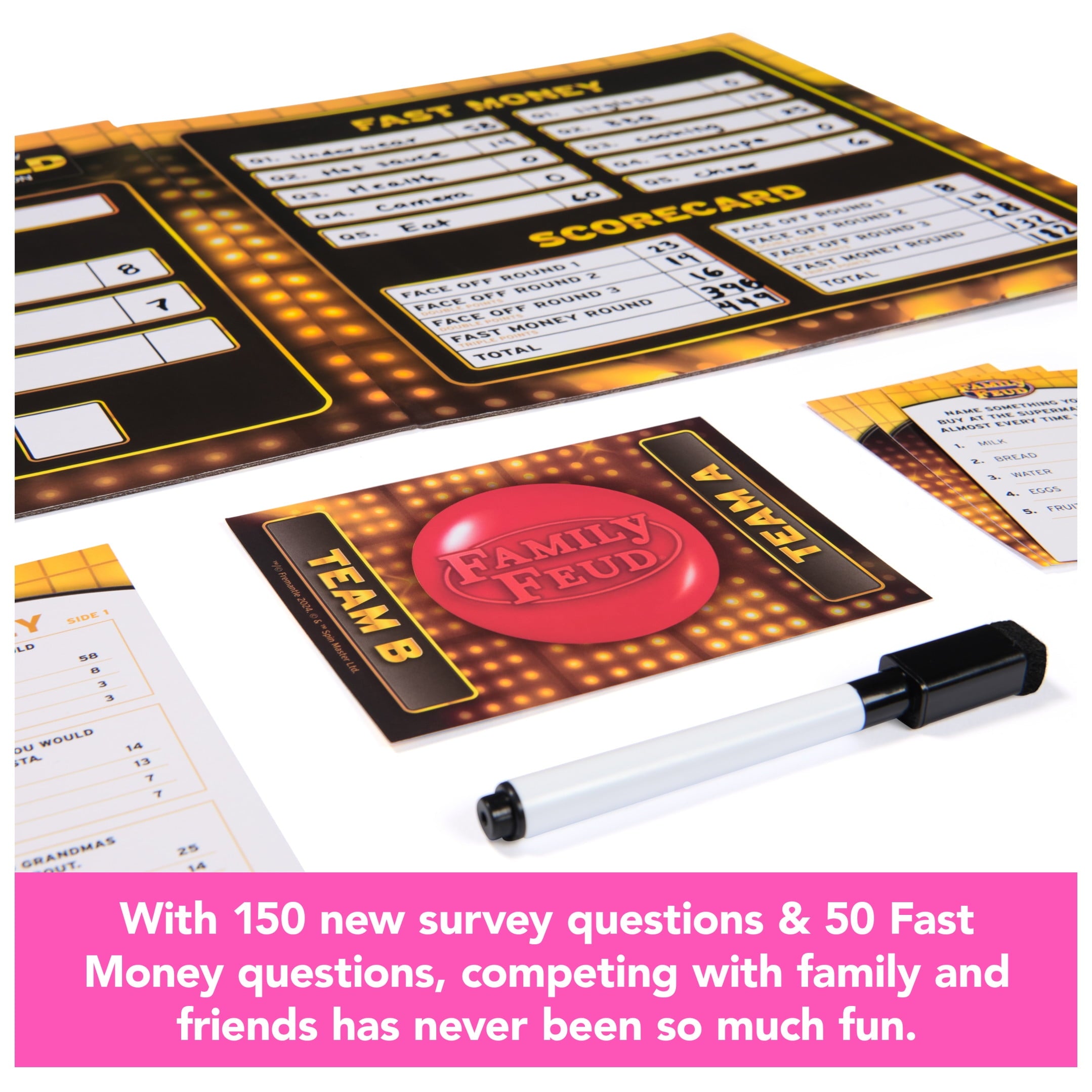 Family Feud Game, All-New Gold Edition Steve Harvey Board Game for Hil