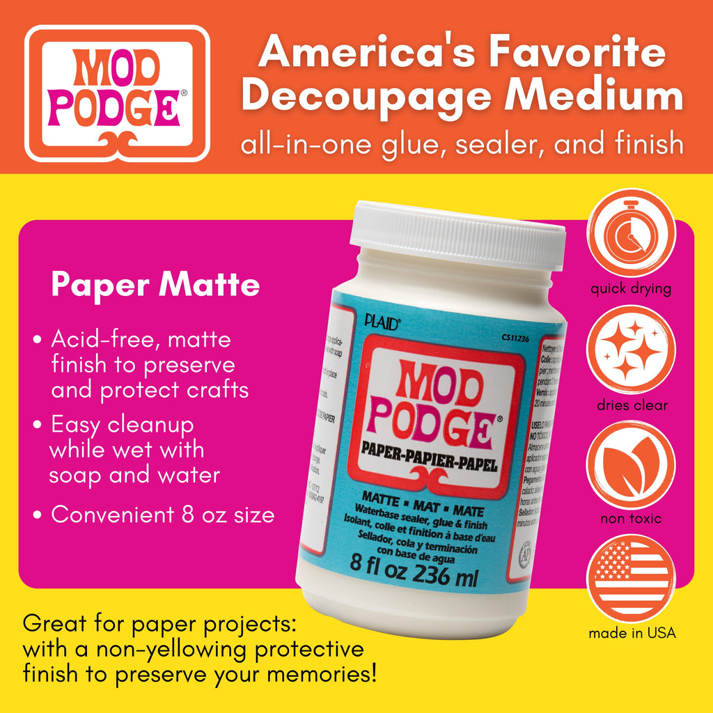 Plaid Mod Podge for Paper, 8 fl oz., Matte