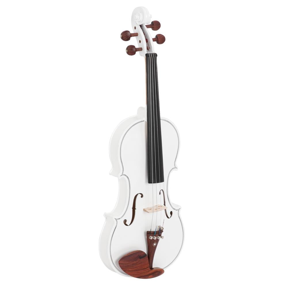 Glarry 4/4 Violin for Beginner with Case, Bow,Shoulder, Matte White