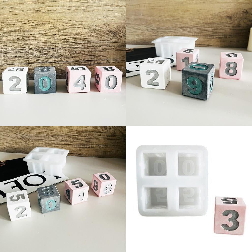 HILOGEL Epoxy Resin Silicone Molds for Making Block Calendar, Dices, C