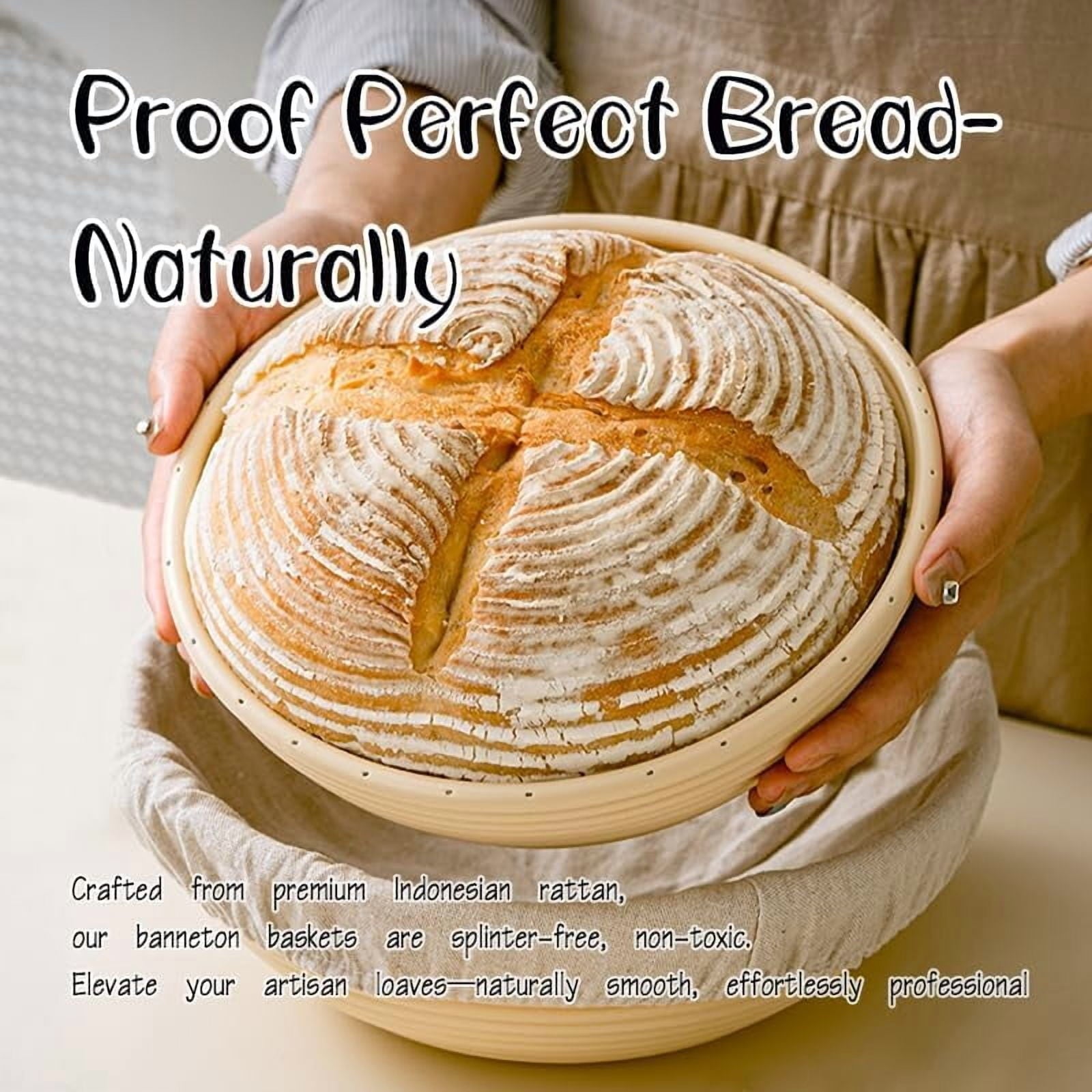 Sourdough Starter Kit, 9" Round & 10" Oval Bread Baking Supplies Tools