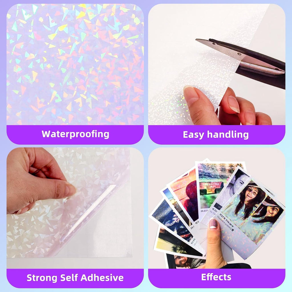 36 Sheets Holographic Laminate Sheets Transparent Holographic Sticker