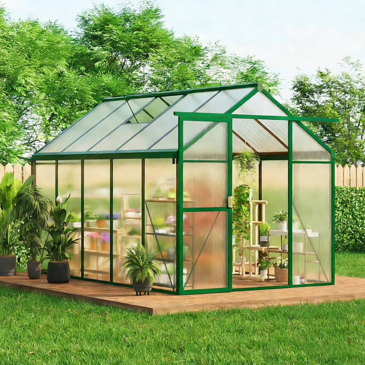 IDEALHOUSE Aluminum Polycarbonate Greenhouse (6×8 and 6×10 ft)
