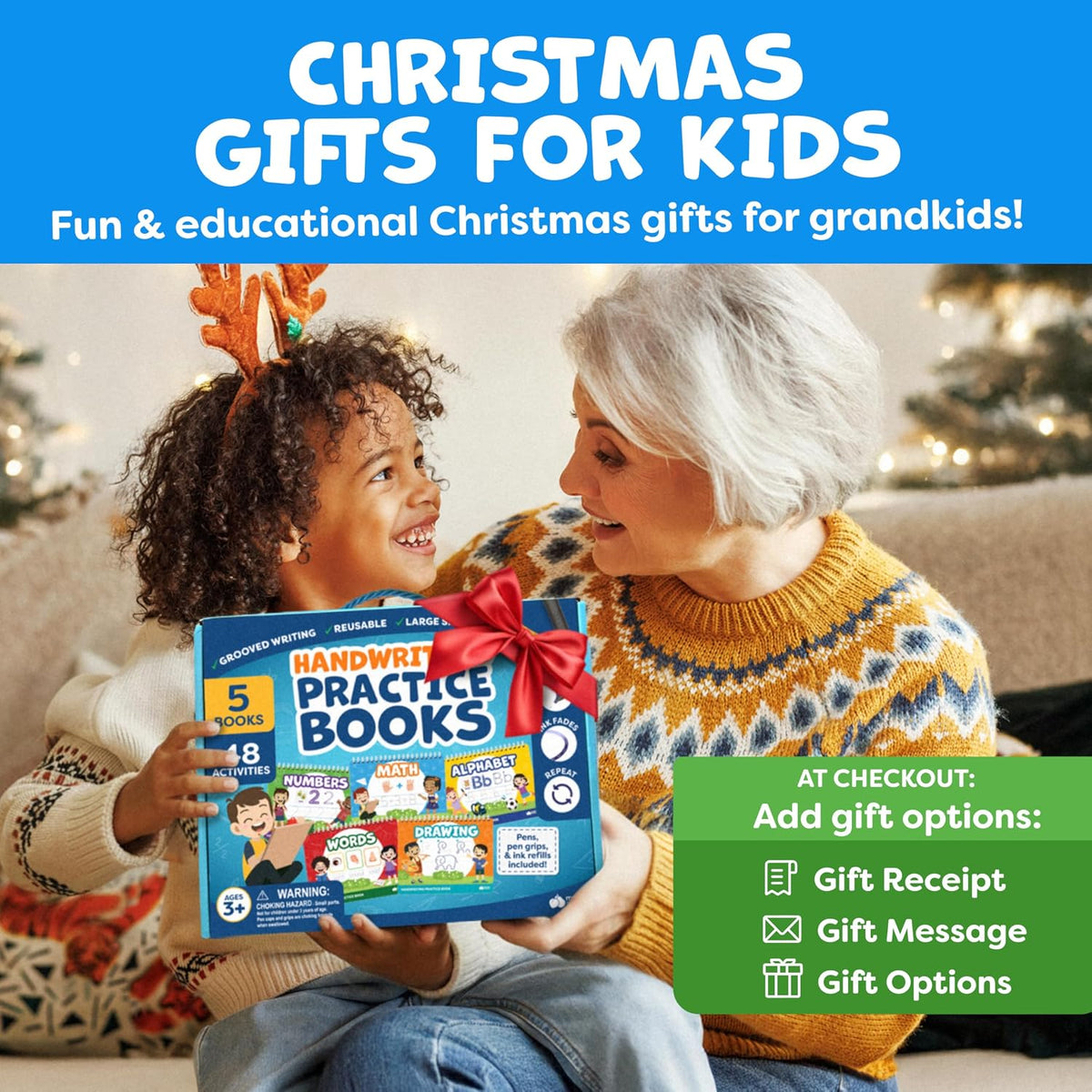 Magic Grooved Writing Practice Books for Kids 3-5 - Learning Gift for Kids