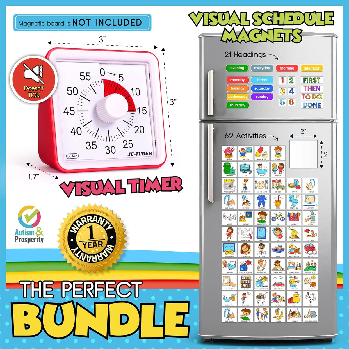 Autism & Prosperity Time Schedule Tasks - Autism Learning Materials, Special Education Autism Sensory Products, Sensory Toys for Kids with Autism, Visual Schedule for Kids with Autism Age 4 5 7 8 12