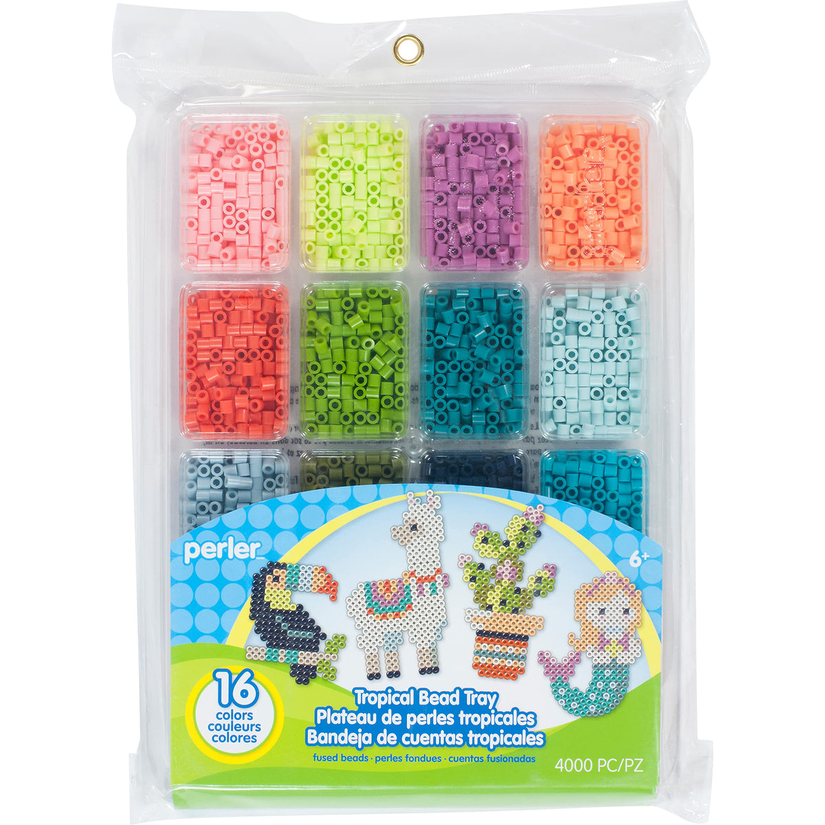 Perler 17605 Assorted Fuse Beads Kit with Storage Tray and Pattern Book for Arts and Crafts, Multicolor, 4001pcs