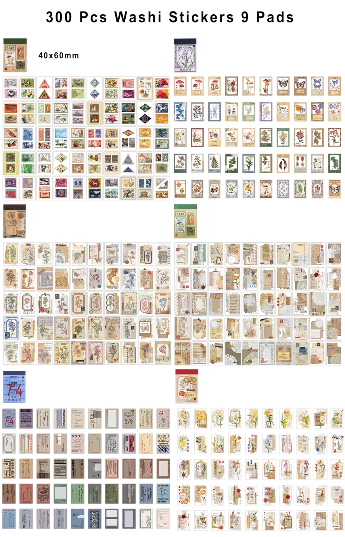 PRSTINCOL 2346PCS Quote Stickers,48 Sheets Scrapbook Supplies Kit Word Stickers for Journaling, Card Making, Vision Board Supplies for Adults Crafting