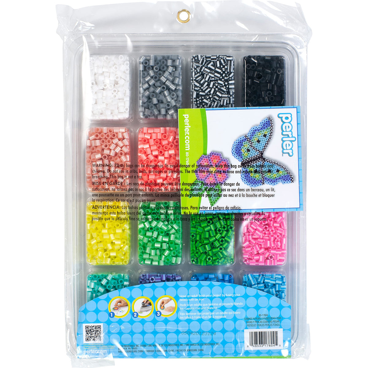 Perler 17605 Assorted Fuse Beads Kit with Storage Tray and Pattern Book for Arts and Crafts, Multicolor, 4001pcs