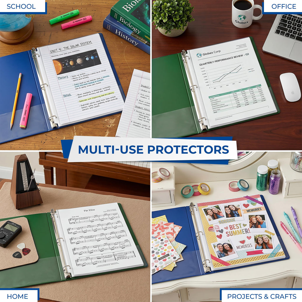 Samsill 200 Pack Heavy Duty Sheet Protectors, Non-Glare, 8.5x11 Inch Page Protectors for 3 Ring Binder, Letter Size Protectors, Reinforced Holes, Non-Glare Protector, Top Loading, Acid Free