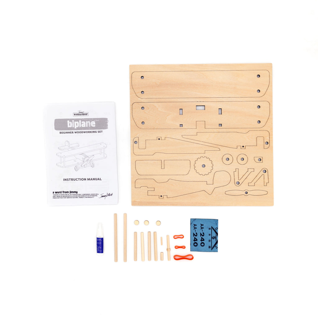 Jimmy's Workshop Biplane Beginner Woodworking Set