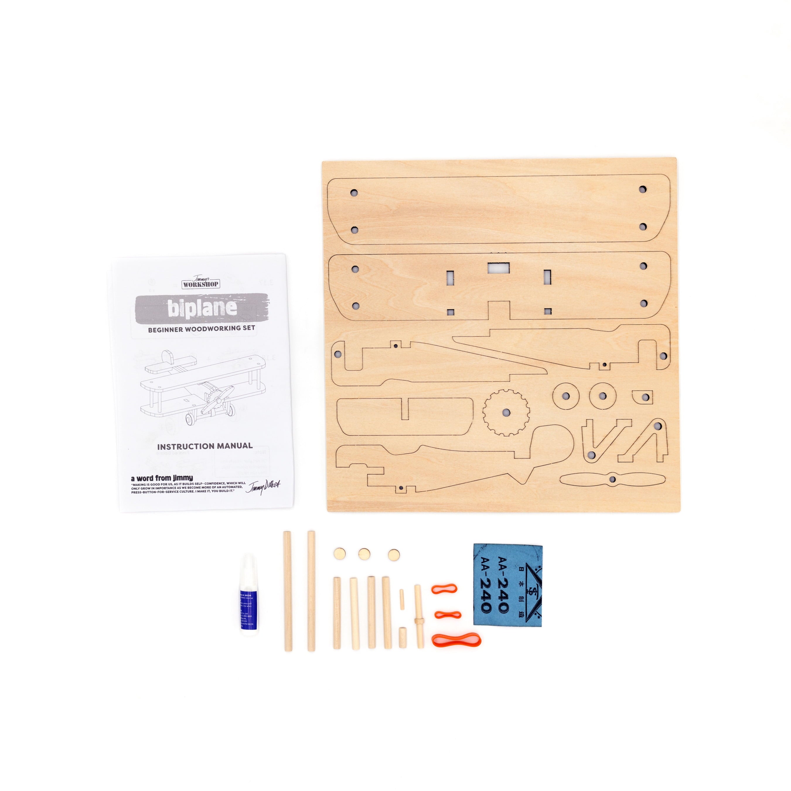 Jimmy's Workshop Biplane Beginner Woodworking Set