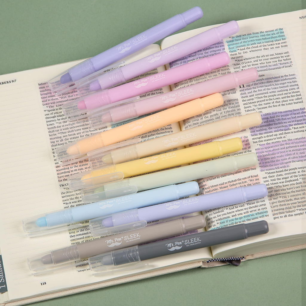 Mr. Pen- No Bleed Gel Highlighters, Vibrant Colors, 8 Pack