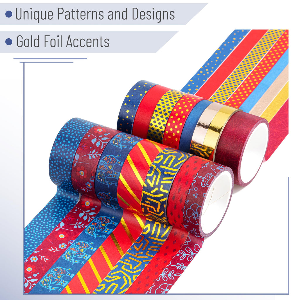 Mr. Pen- Washi Tape Set, 21 Rolls, Assorted Sizes, Floral